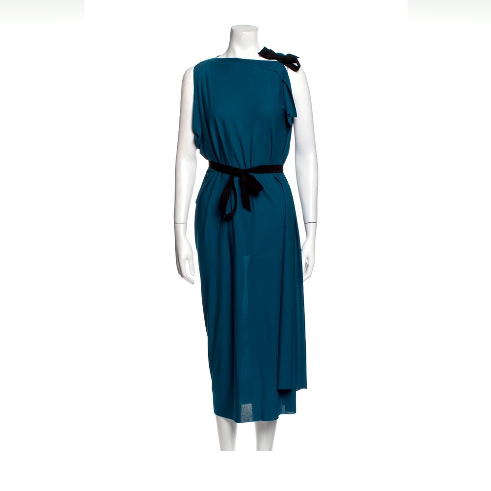 Roland Mouret Size 10 Blue Teal Modern Jersey Dress with Tags